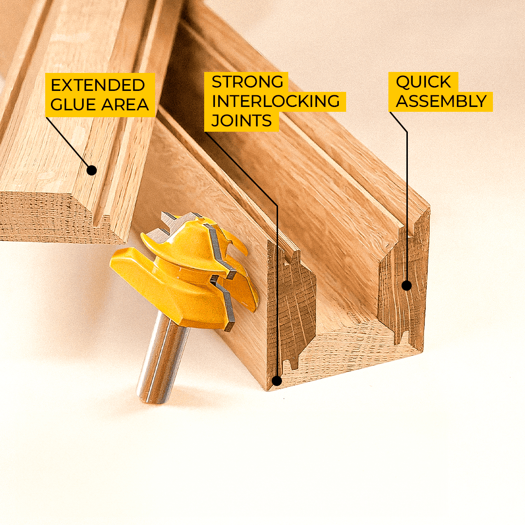 PROMASTERTOOL™ 45° Lock Miter Router Bit - 1/2" Shank