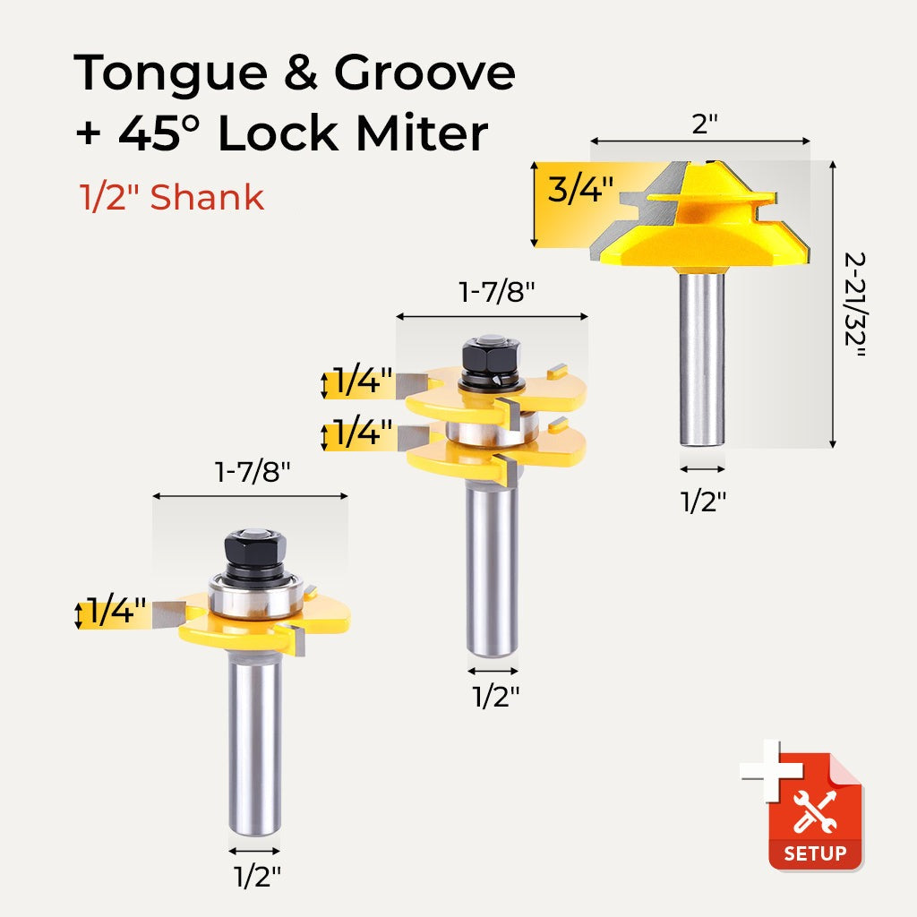 PROMASTERTOOL™ Tongue & Groove Router Bit