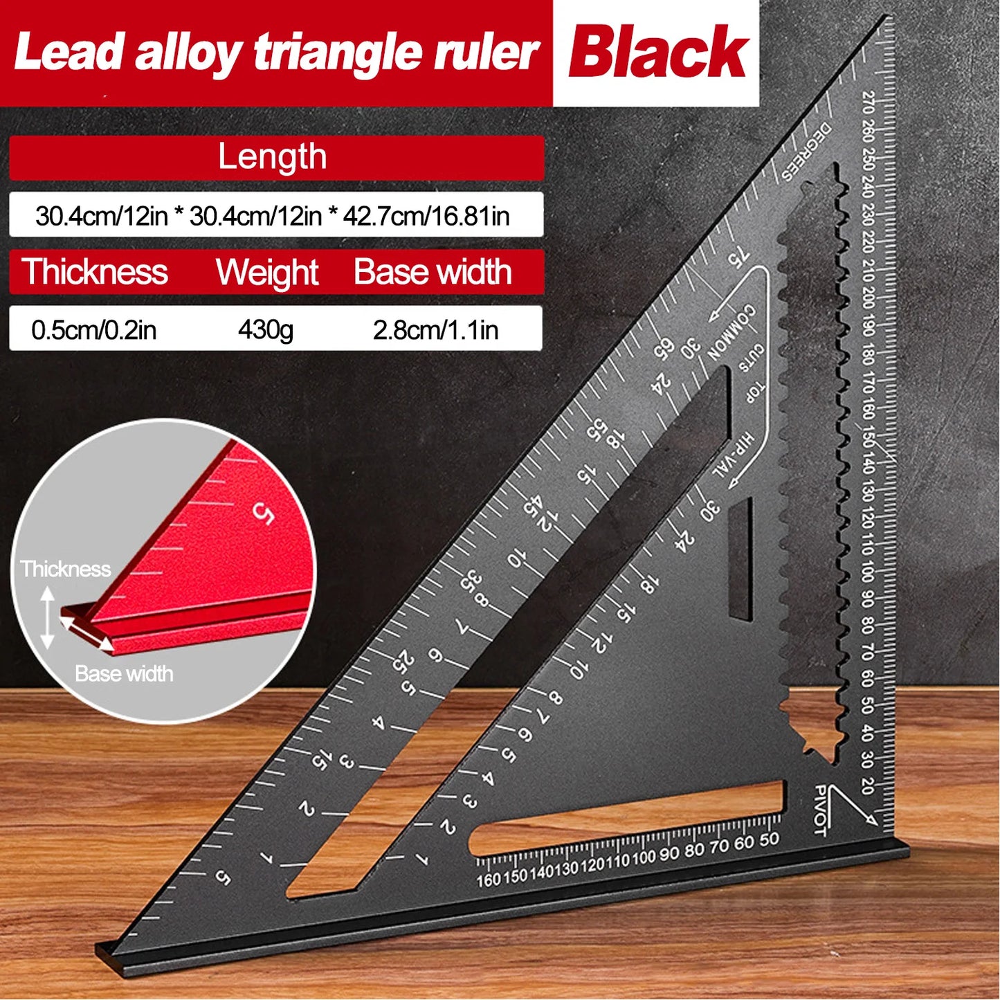 PROMASTERTOOL™ Precision Triangle Ruler – Aluminum Alloy Angle & Layout Gauge