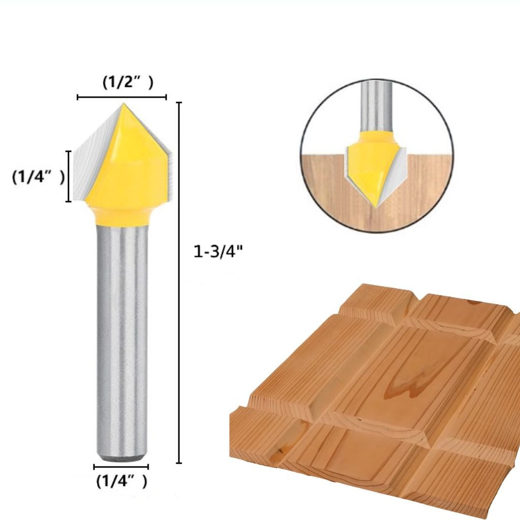 PROMASTERTOOL™ V-Groove Router Bit - 1/4" Shank