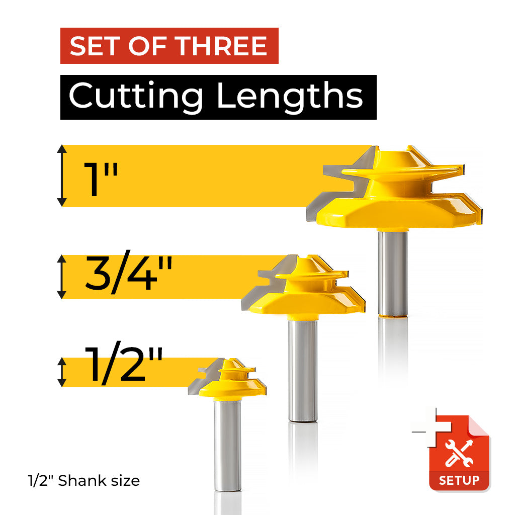 PROMASTERTOOL™ 45° Lock Miter Router Bit - 1/2" Shank