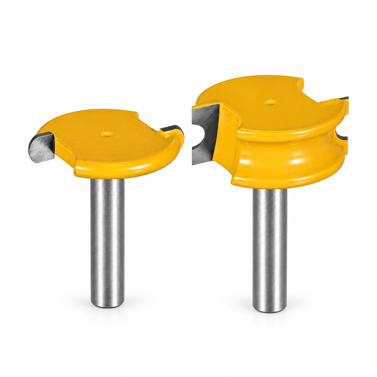 PROMASTERTOOL two-piece flute and bead router bit set on a white background