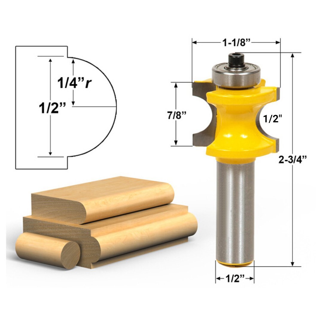 PROMASTERTOOL™ Bullnose Router Bits - 1/2" Shank