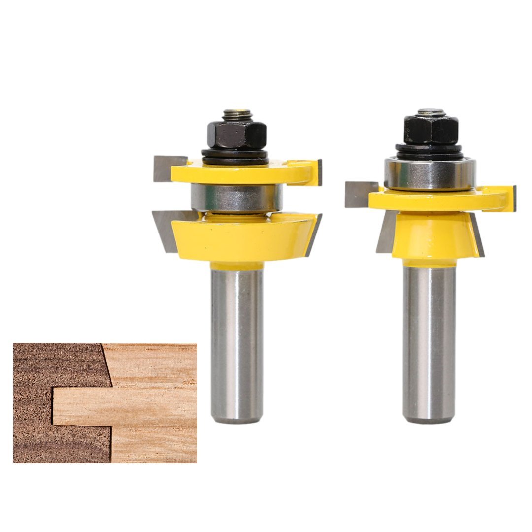 PROMASTERTOOL™ Rail & Stile Router Bit - Shaker - 2 Piece Set - 1/2" Shank