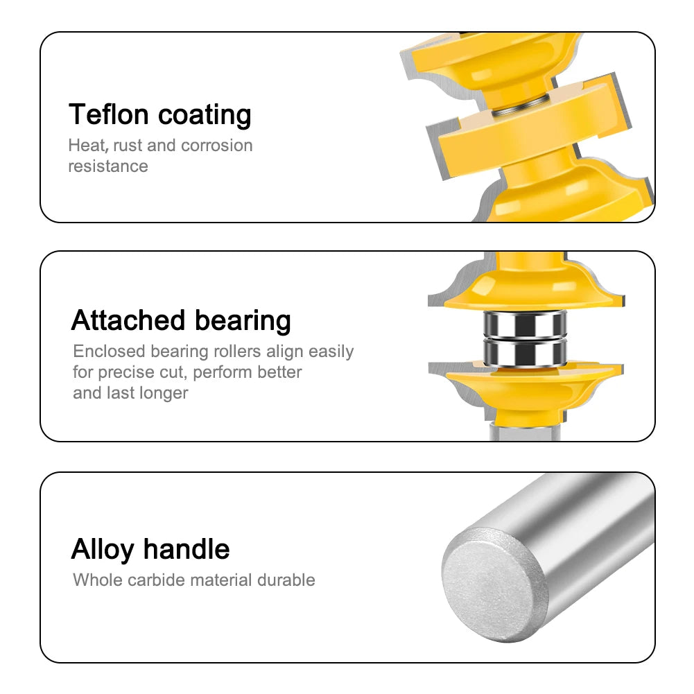PROMASTERTOOL™ Ogee Matched Interior Door Router Bit Set 1/2" Shank