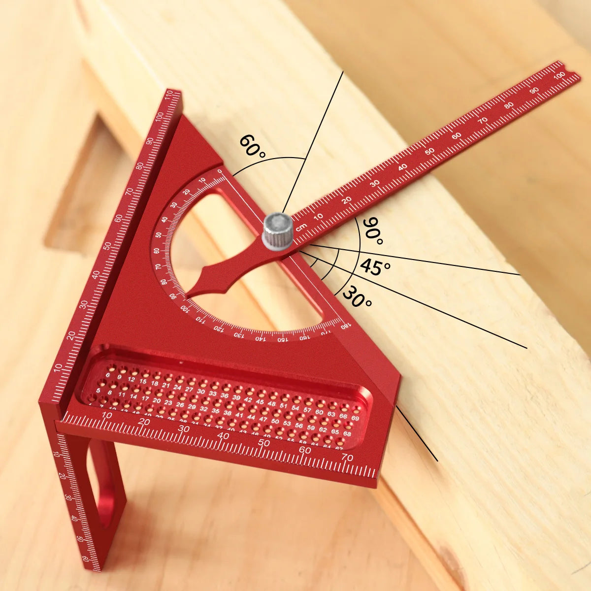 PROMASTERTOOL™ 180° Adjustable Carpenter’s Square – Aluminum Angle & Layout Guide