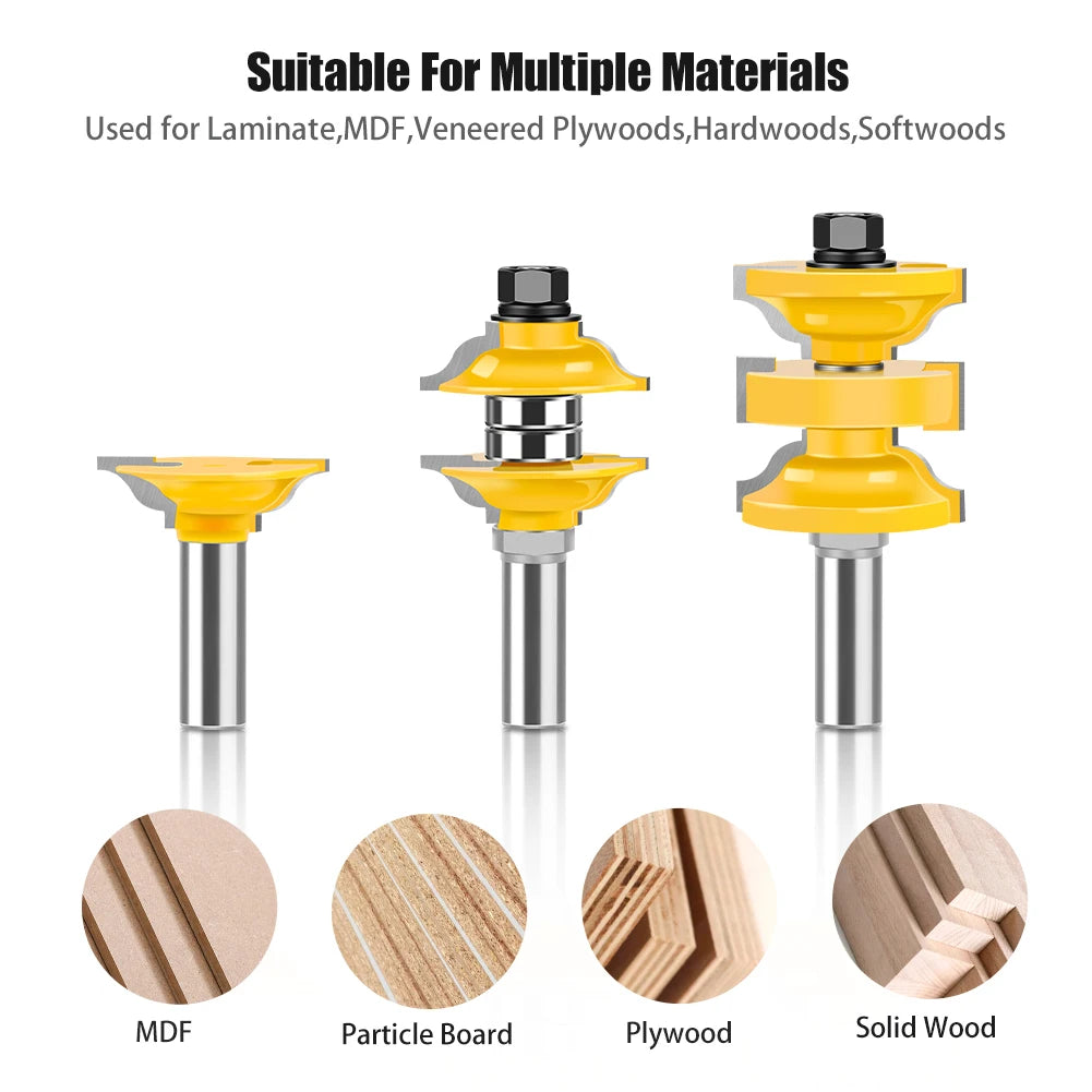 PROMASTERTOOL™ Ogee Matched Interior Door Router Bit Set 1/2" Shank