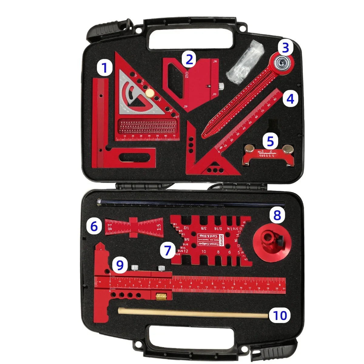 PROMASTERTOOL™ 10-Piece Precision Woodworking Master Kit with Carry Case