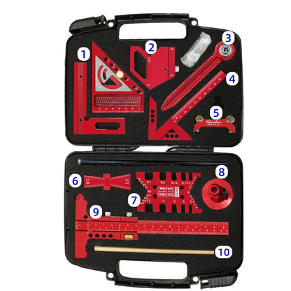 PROMASTERTOOL™ 10-Piece Precision Woodworking Master Kit with Carry Case