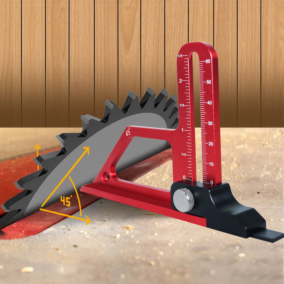 Adjustable Depth PROMASTERTOOL™ Adjustable Table Saw Depth Gauge
