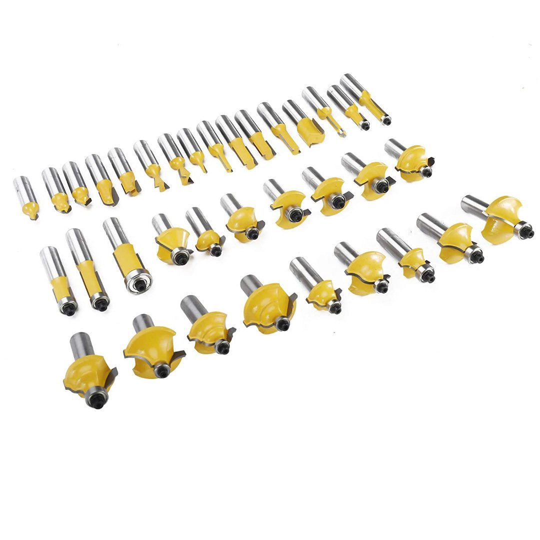 PROMASTERTOOL™ 35 Piece Router Bit Set - 1/4 inch Shank