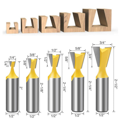 PROMASTERTOOL™ Dovetail Router Bits - 1/2" Shank