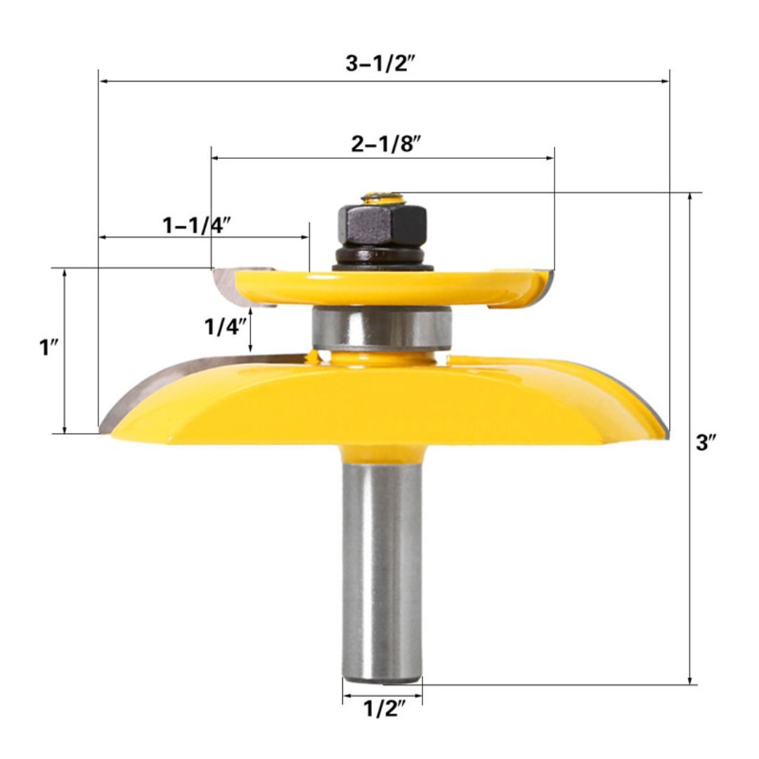 PROMASTERTOOL™ Raised Panel Router Bit - Cove with Backcutter - 1/2" Shank