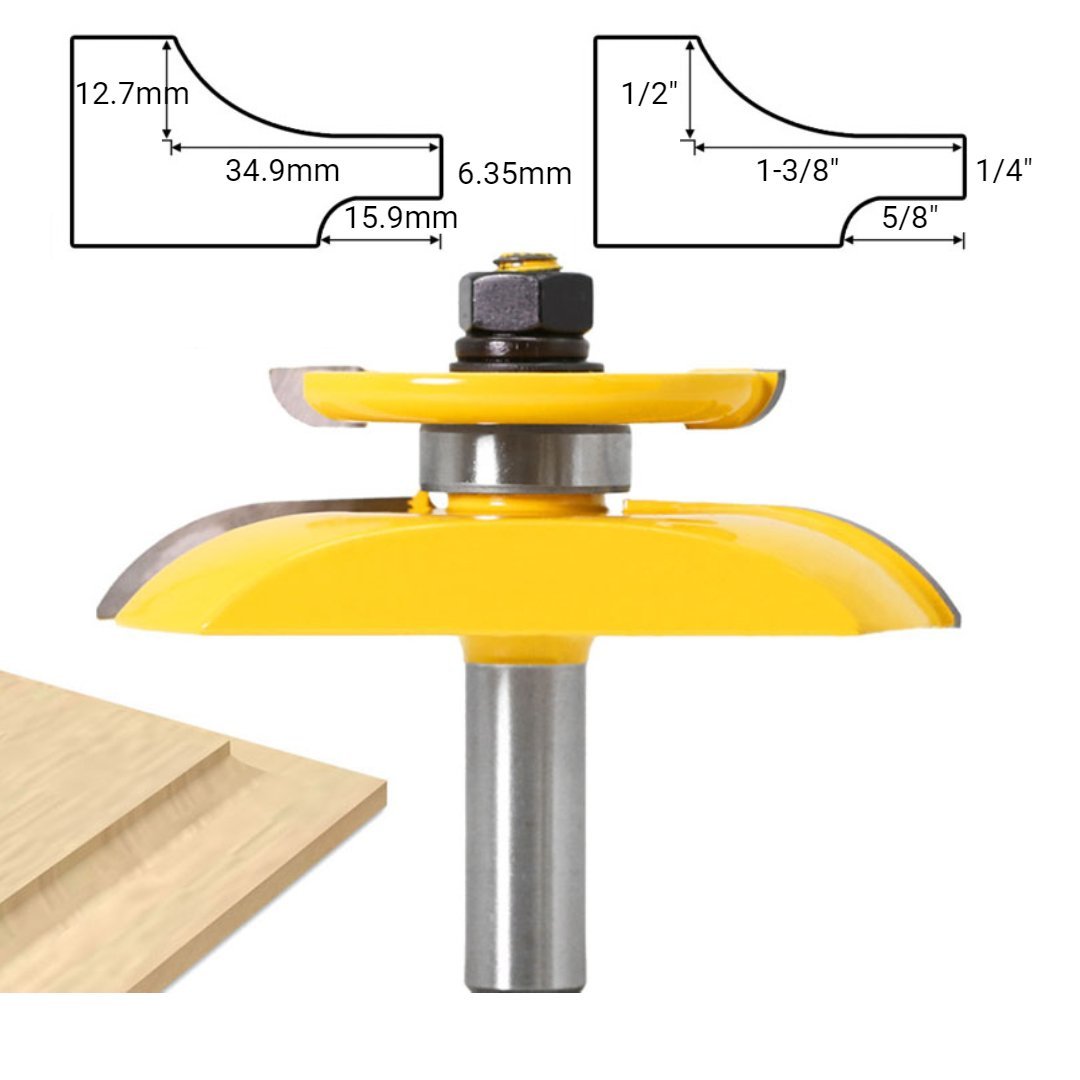 PROMASTERTOOL™ Raised Panel Router Bit - Cove with Backcutter - 1/2" Shank