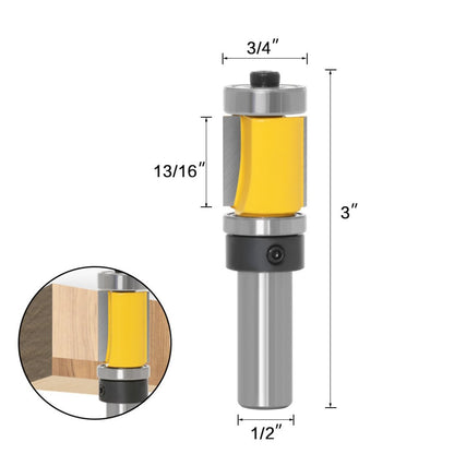 PROMASTERTOOL™ Template & Flush Trim Double Bearing Router Bits - 1/2" Shank