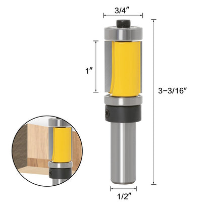 PROMASTERTOOL™ Template & Flush Trim Double Bearing Router Bits - 1/2" Shank