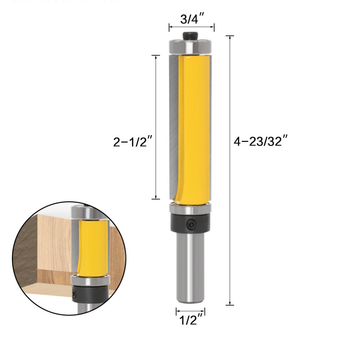 PROMASTERTOOL™ Template & Flush Trim Double Bearing Router Bits - 1/2" Shank